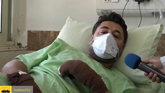 مامور فداکار پلیس تاکستان قزوین که در جریان عملیات نجات دچار سوختگی شده بود، در بیمارستان بستری شد.