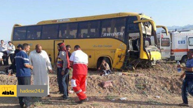 سانحه رانندگی اتوبوس زائران عراقی در محور دامغان- شاهرود، به مصدومیت 16 نفر انجامید.