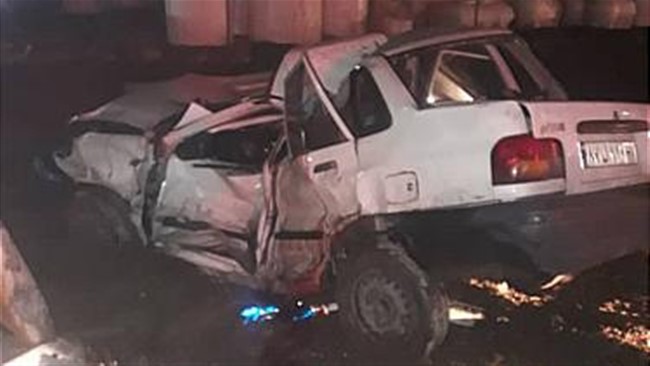 تصادف خونین پراید با گاردریل در آزادراه تهران-ساوه