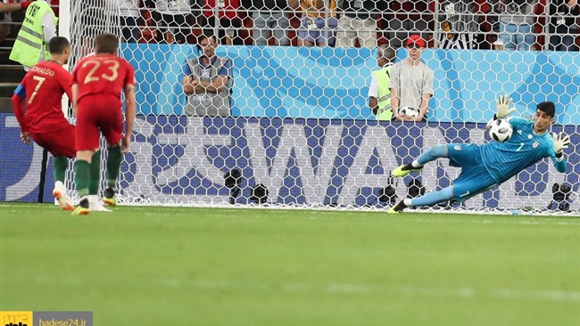 مهار پنالتی ستاره تیم ملی فوتبال پرتغال توسط دروازه بان شماره یک تیم ملی کشورمان، نامزد کسب عنوان بهترین عکس در جام جهانی شد.