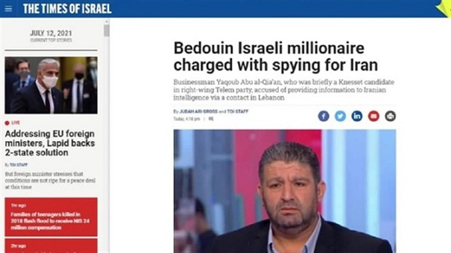رسانه صهیونیستی تایمز آو اسراییل گزارش داد که یک میلیونر اسراییلی، متهم به جاسوسی برای ایران شده است.